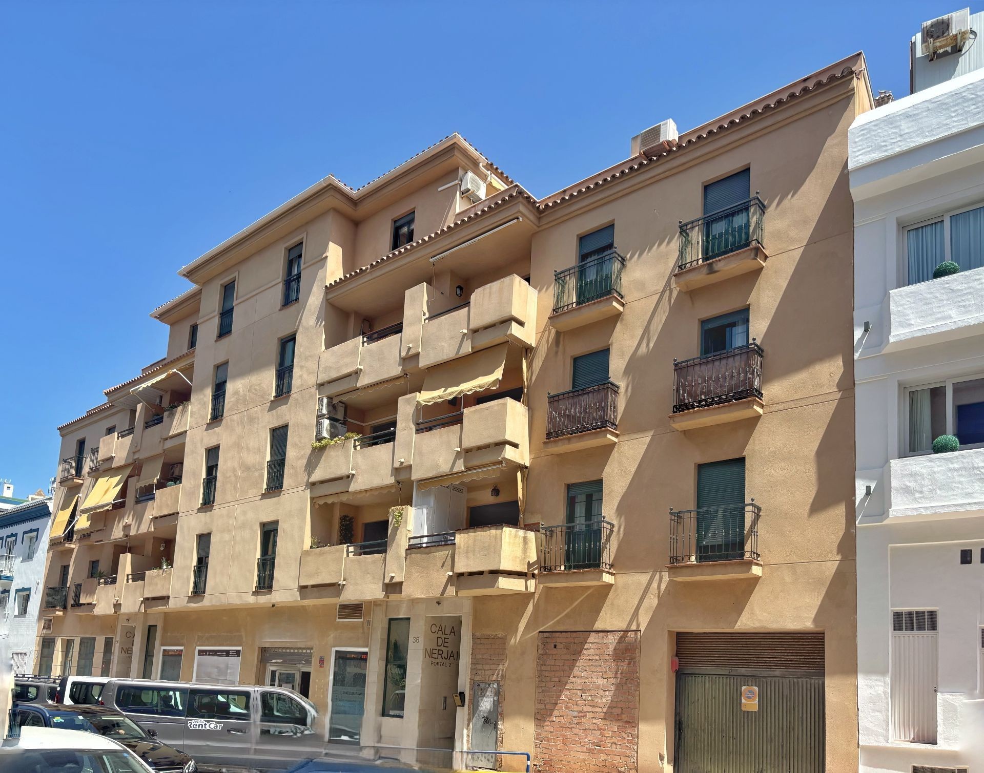 Residential building facade on the street