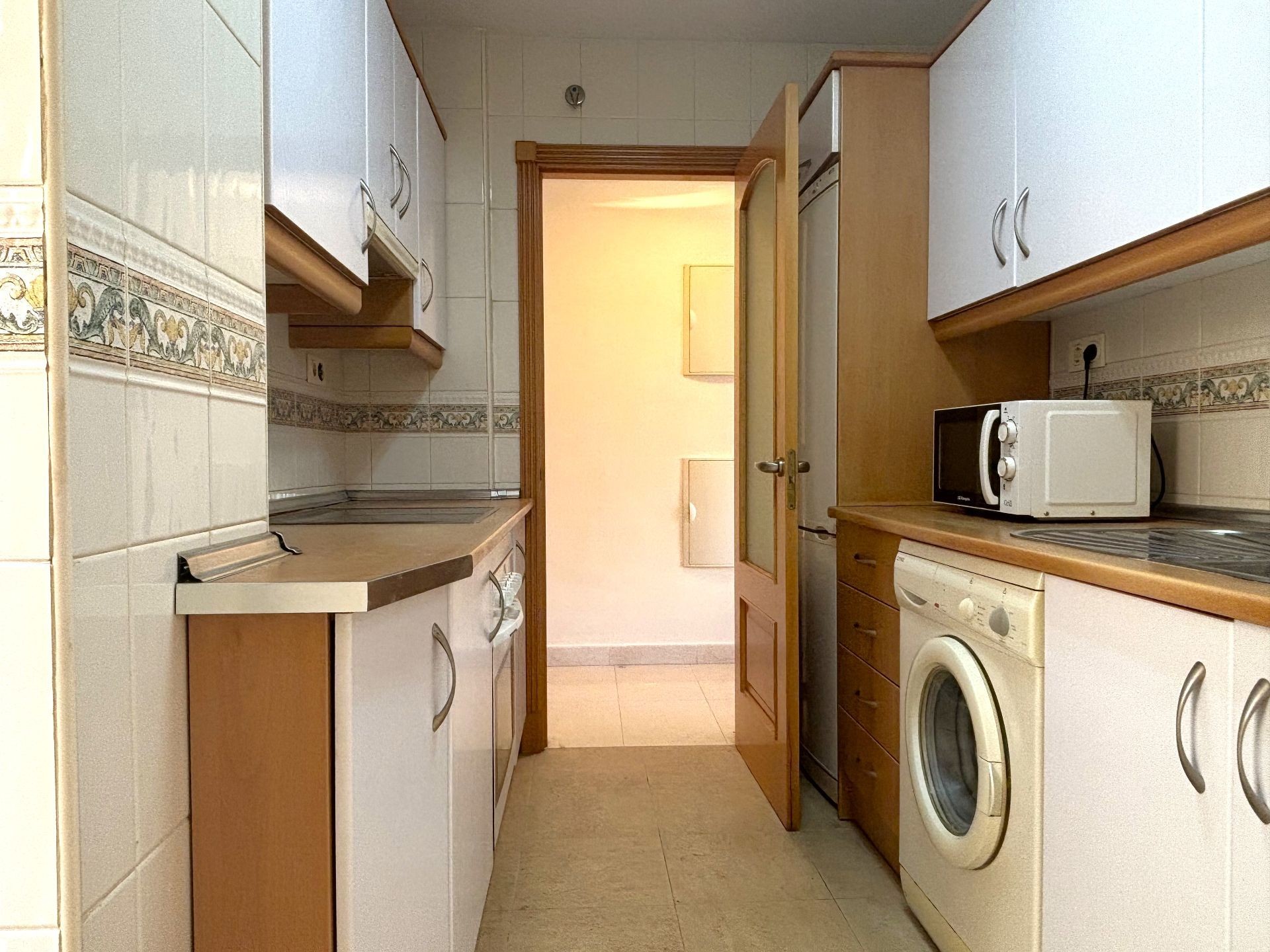 Narrow terrace with open exterior views