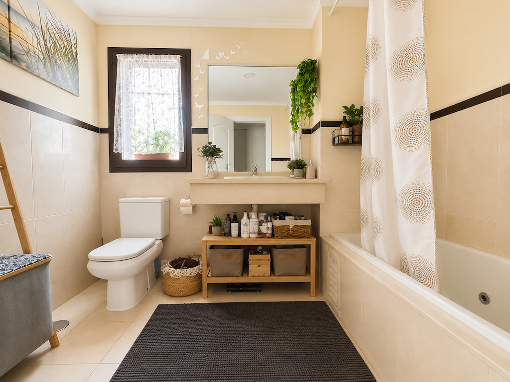 Full bathroom with bathtub and vanity unit