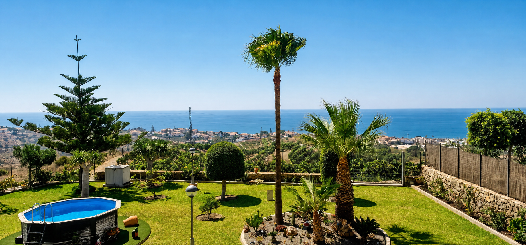 Wide sea views from the garden