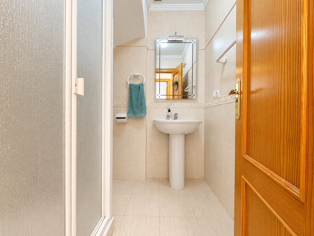 Full bathroom with bathtub and sink