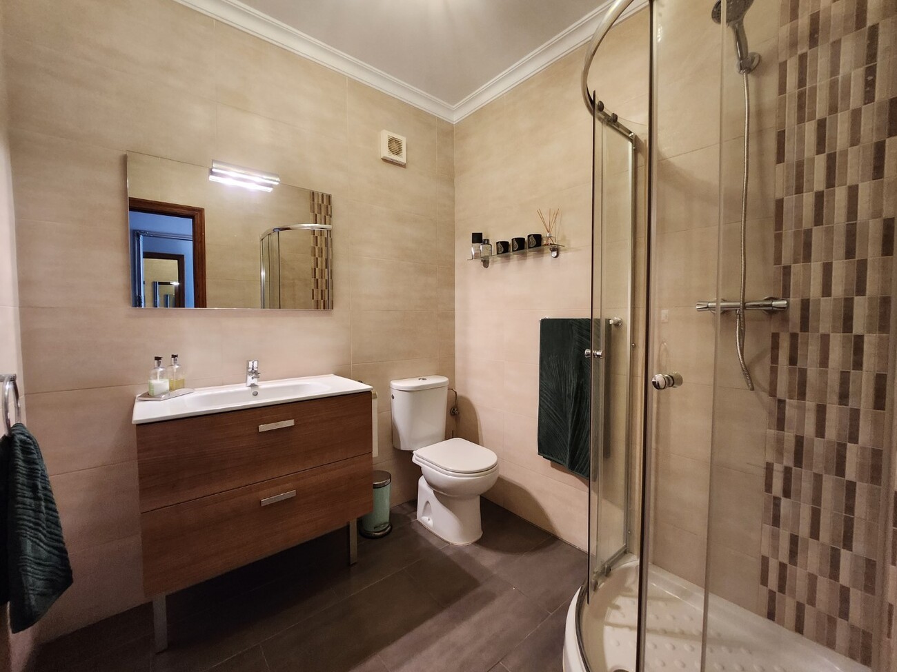 Bathroom with shower and modern finishes