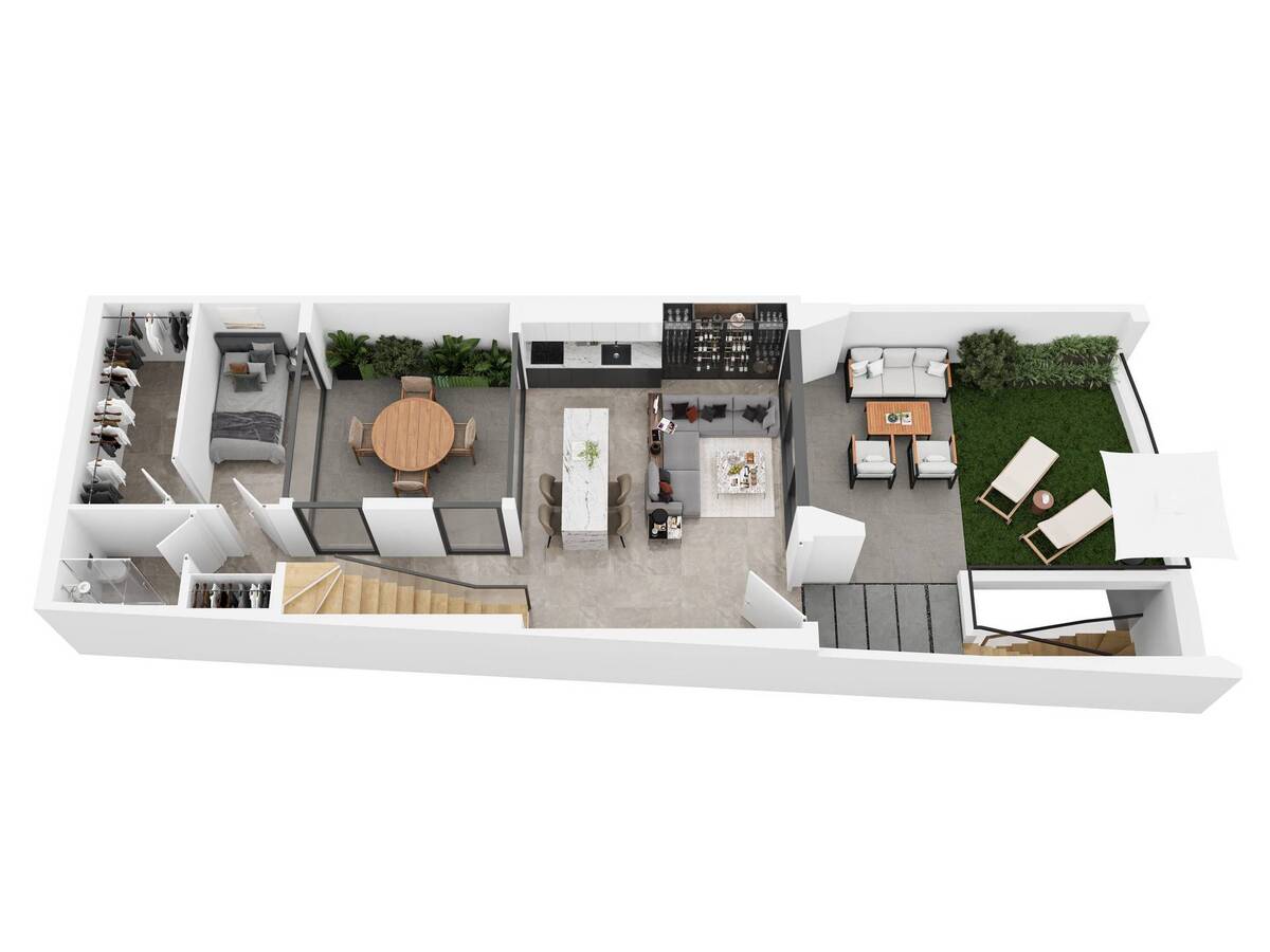Floor plan of the home with terrace