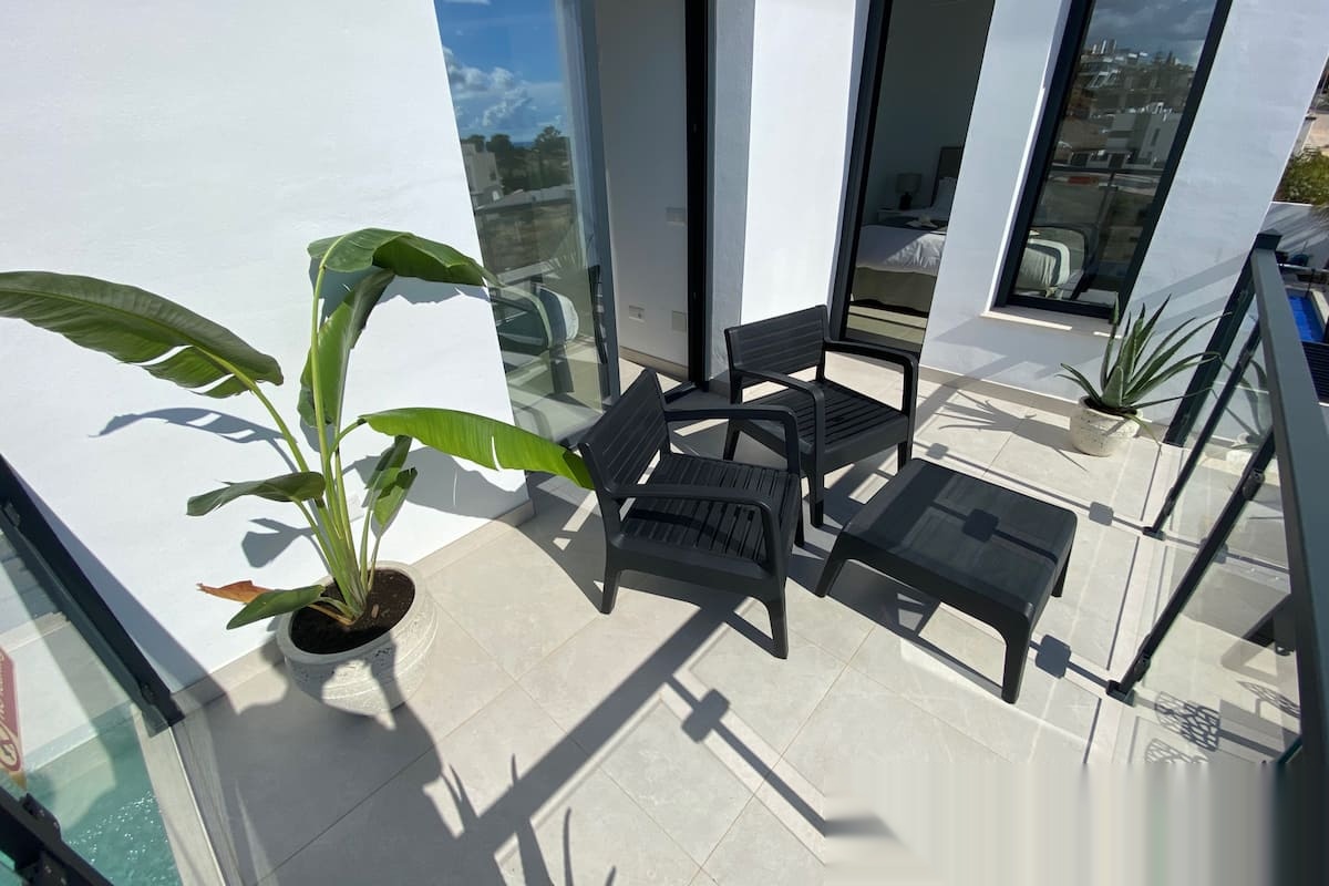 Terrace with chairs and open views