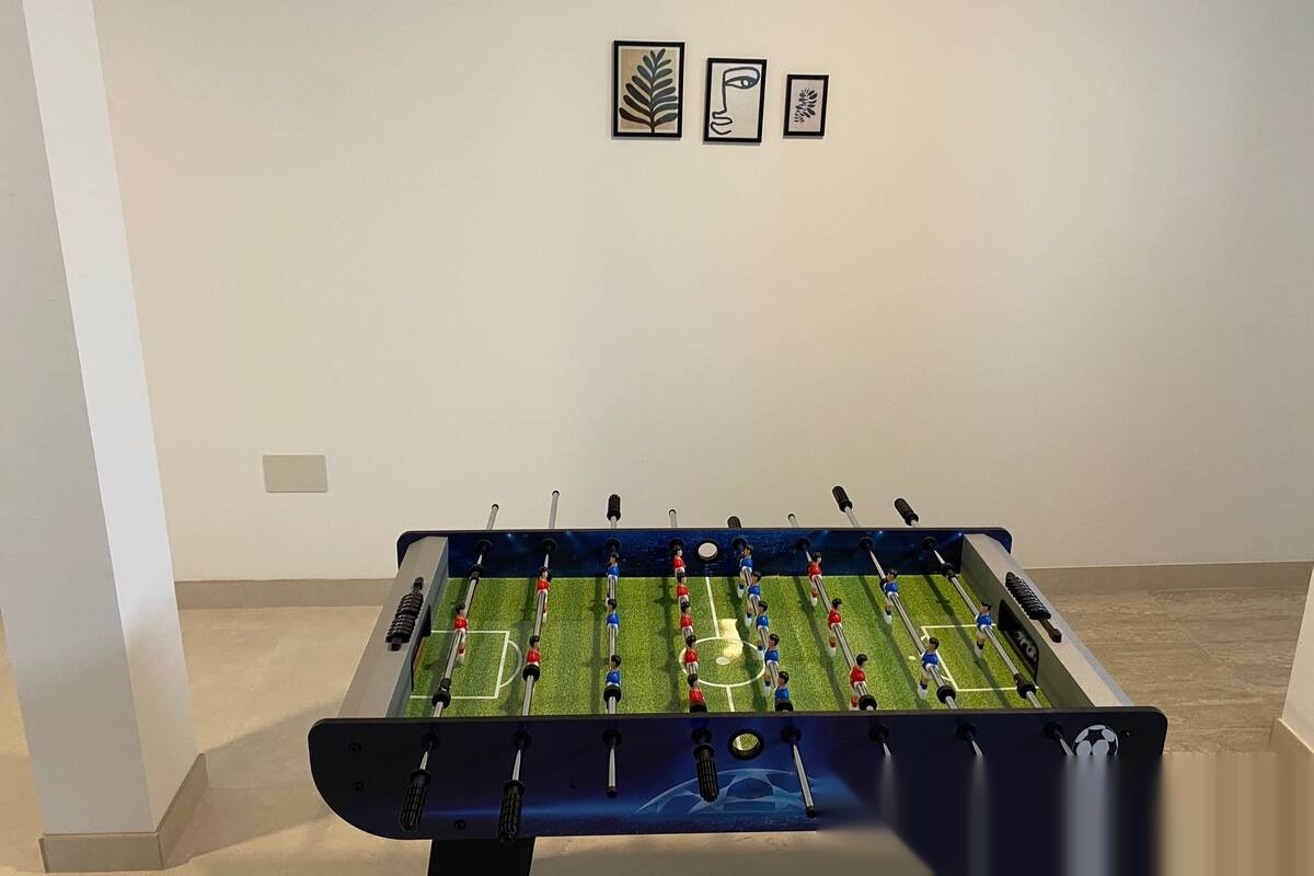 Foosball table in recreation room
